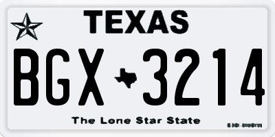 TX license plate BGX3214