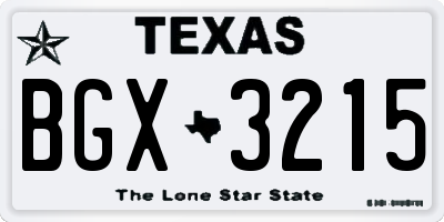 TX license plate BGX3215