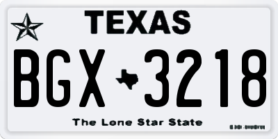 TX license plate BGX3218