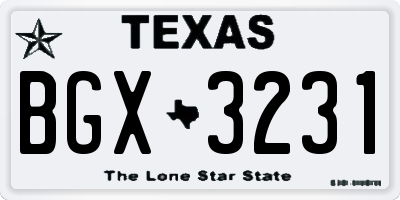TX license plate BGX3231