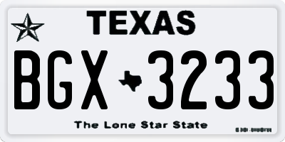 TX license plate BGX3233
