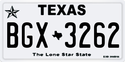 TX license plate BGX3262