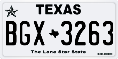 TX license plate BGX3263
