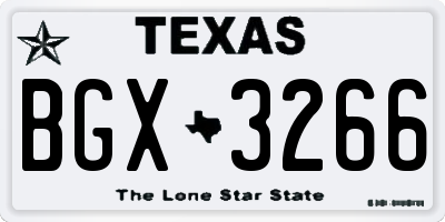 TX license plate BGX3266