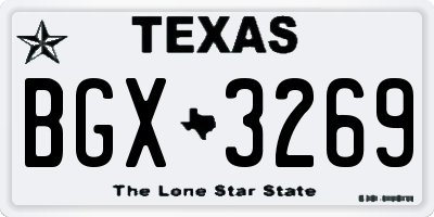 TX license plate BGX3269
