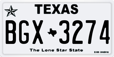TX license plate BGX3274