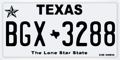 TX license plate BGX3288