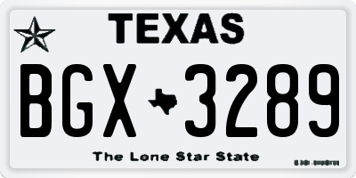 TX license plate BGX3289