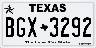 TX license plate BGX3292