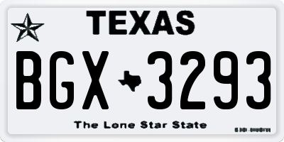 TX license plate BGX3293