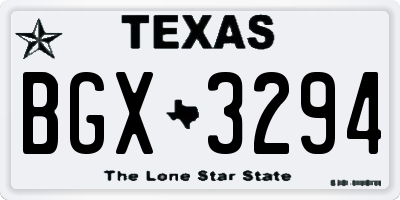 TX license plate BGX3294