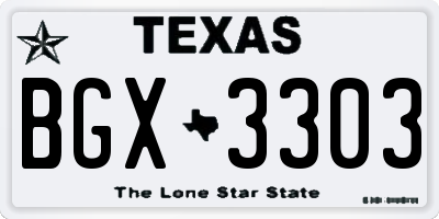 TX license plate BGX3303