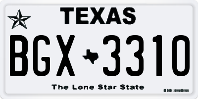 TX license plate BGX3310