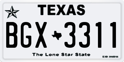 TX license plate BGX3311