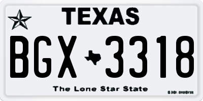 TX license plate BGX3318