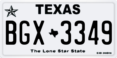 TX license plate BGX3349