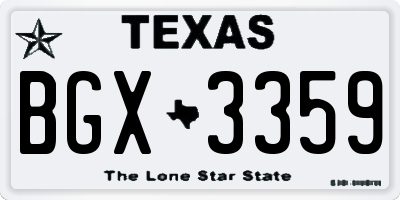 TX license plate BGX3359