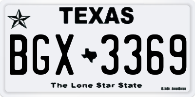 TX license plate BGX3369