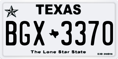 TX license plate BGX3370