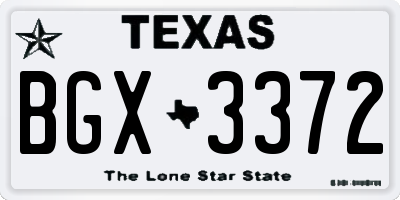 TX license plate BGX3372