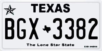 TX license plate BGX3382