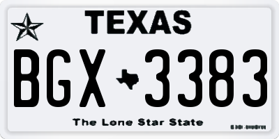 TX license plate BGX3383