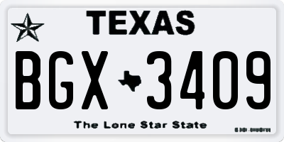 TX license plate BGX3409