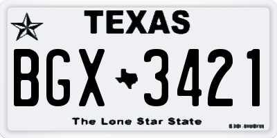 TX license plate BGX3421
