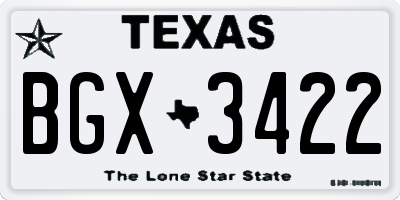 TX license plate BGX3422