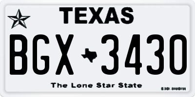 TX license plate BGX3430