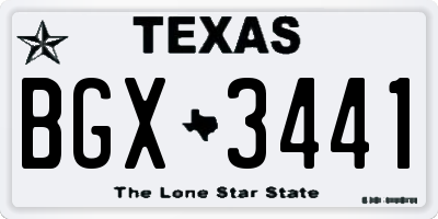 TX license plate BGX3441