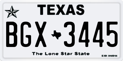 TX license plate BGX3445