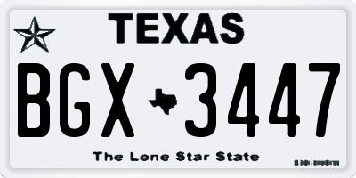 TX license plate BGX3447
