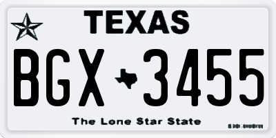 TX license plate BGX3455