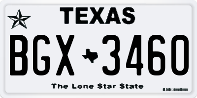 TX license plate BGX3460