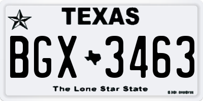 TX license plate BGX3463