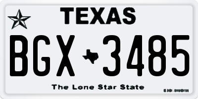 TX license plate BGX3485