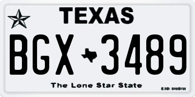TX license plate BGX3489
