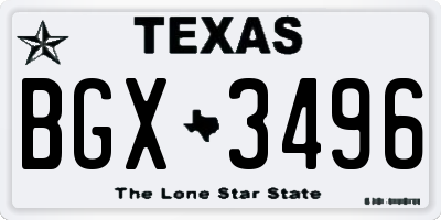 TX license plate BGX3496