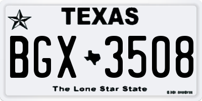 TX license plate BGX3508