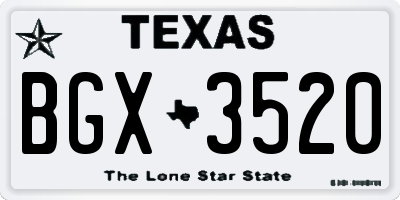 TX license plate BGX3520