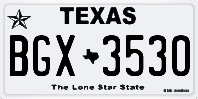 TX license plate BGX3530