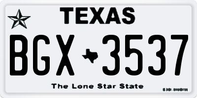 TX license plate BGX3537