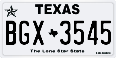 TX license plate BGX3545