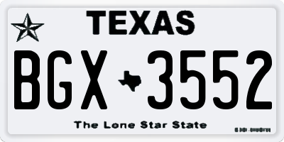 TX license plate BGX3552