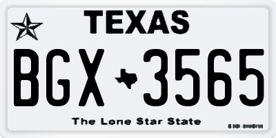 TX license plate BGX3565