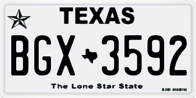 TX license plate BGX3592