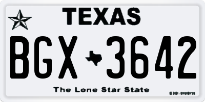 TX license plate BGX3642