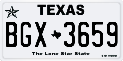 TX license plate BGX3659