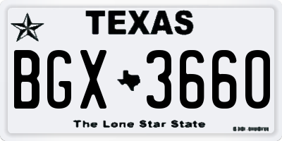 TX license plate BGX3660